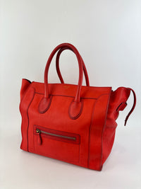 Mini Luggage Tote in Red Calfskin