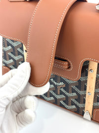 Saigon Structured Mini Bag in Black and Tan