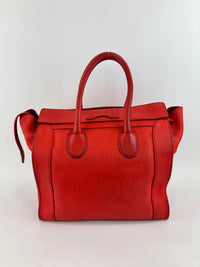 Mini Luggage Tote in Red Calfskin
