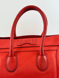 Mini Luggage Tote in Red Calfskin