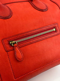 Mini Luggage Tote in Red Calfskin