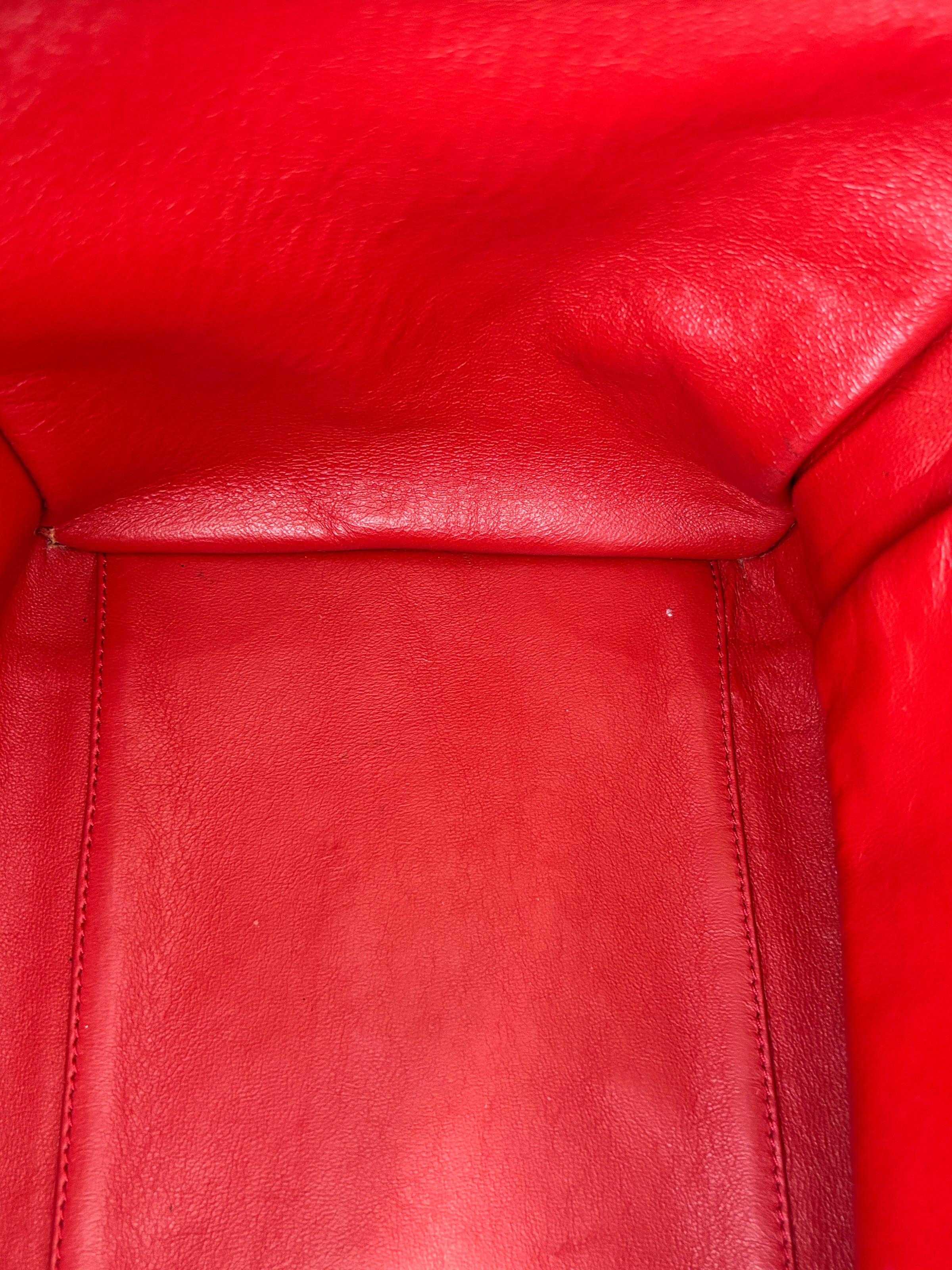 Mini Luggage Tote in Red Calfskin