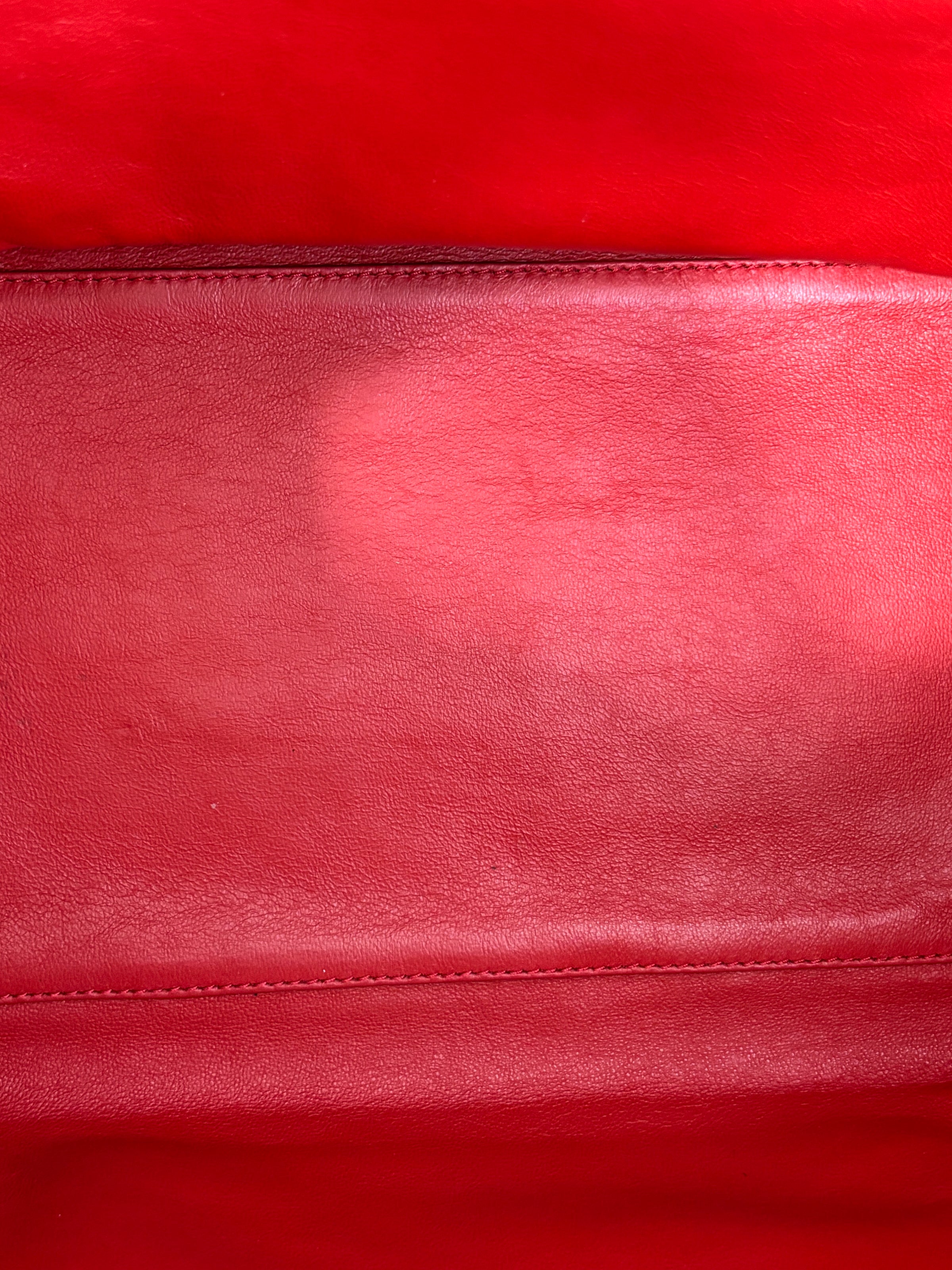 Mini Luggage Tote in Red Calfskin