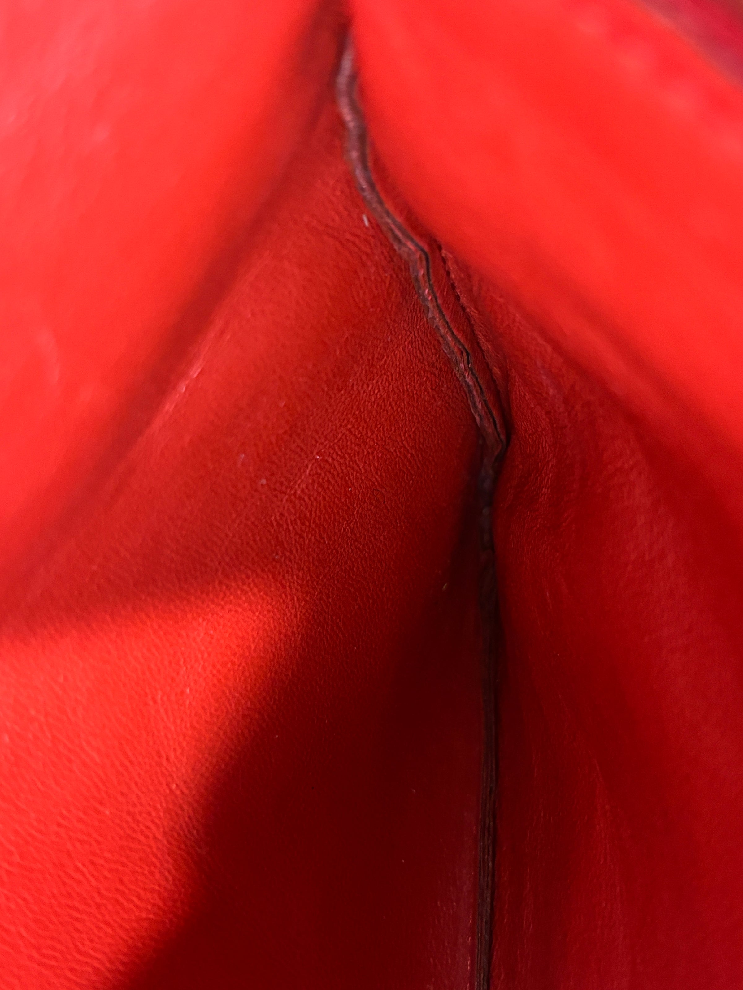 Mini Luggage Tote in Red Calfskin