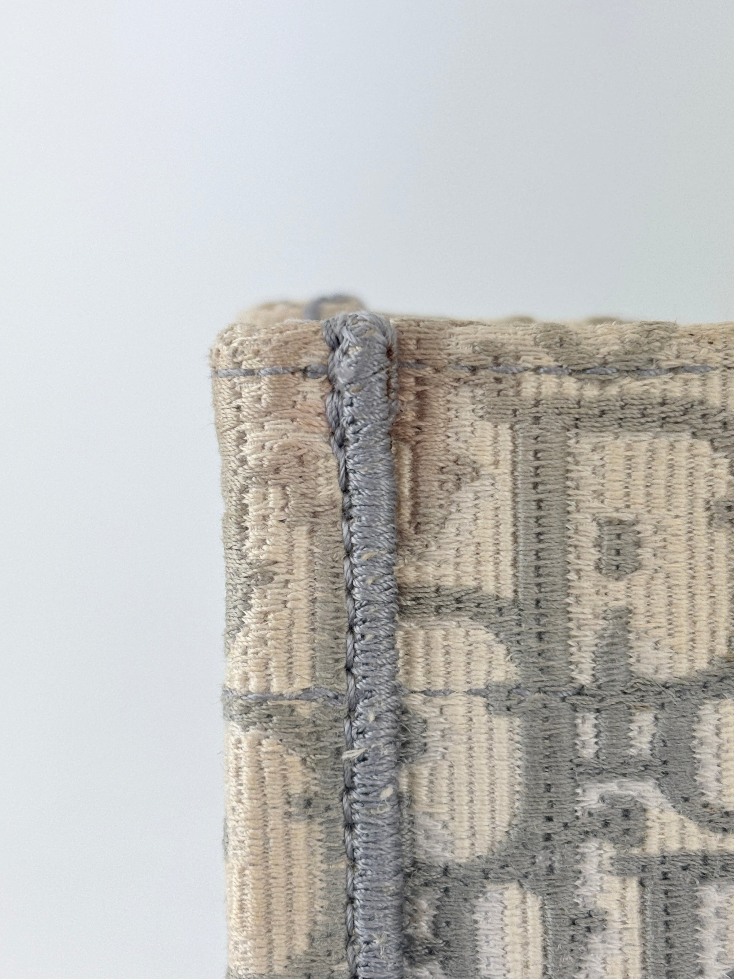 Medium Dior Book Tote Ecru and Gray Dior Oblique Embroidery