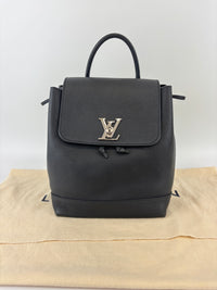 Black Calfskin Lockme Backpack