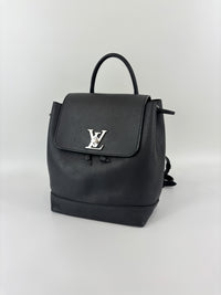Black Calfskin Lockme Backpack