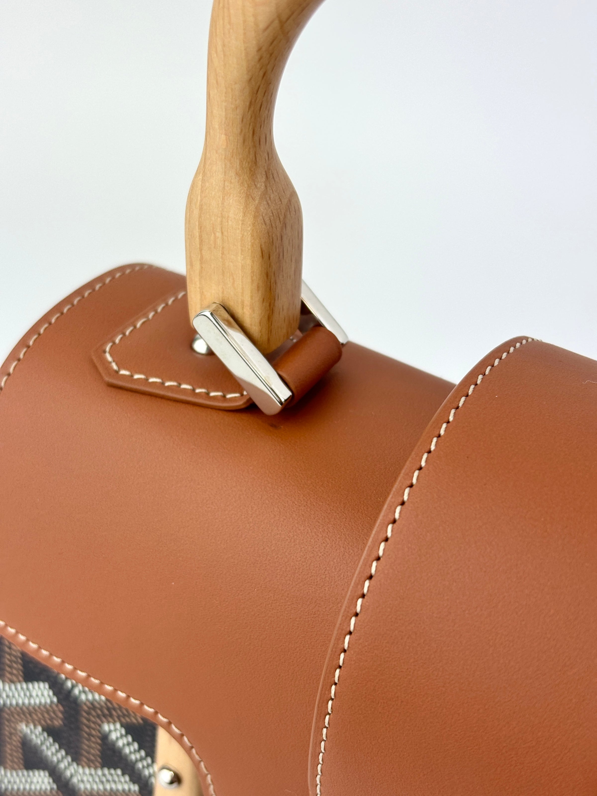 Saigon Structured Mini Bag in Black and Tan