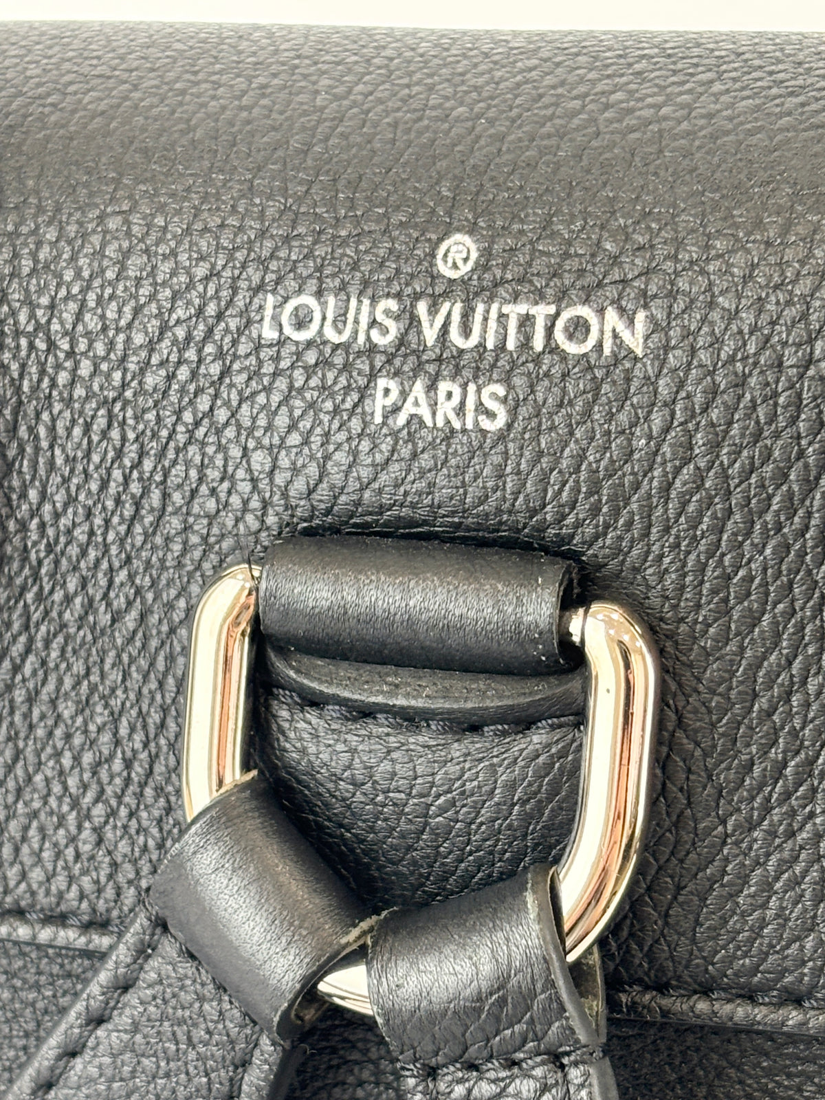 Black Calfskin Lockme Backpack