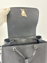 Black Calfskin Lockme Backpack
