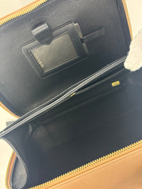 CC Filigree Vanity Case in Beige/Black Caviar Leather AGHW