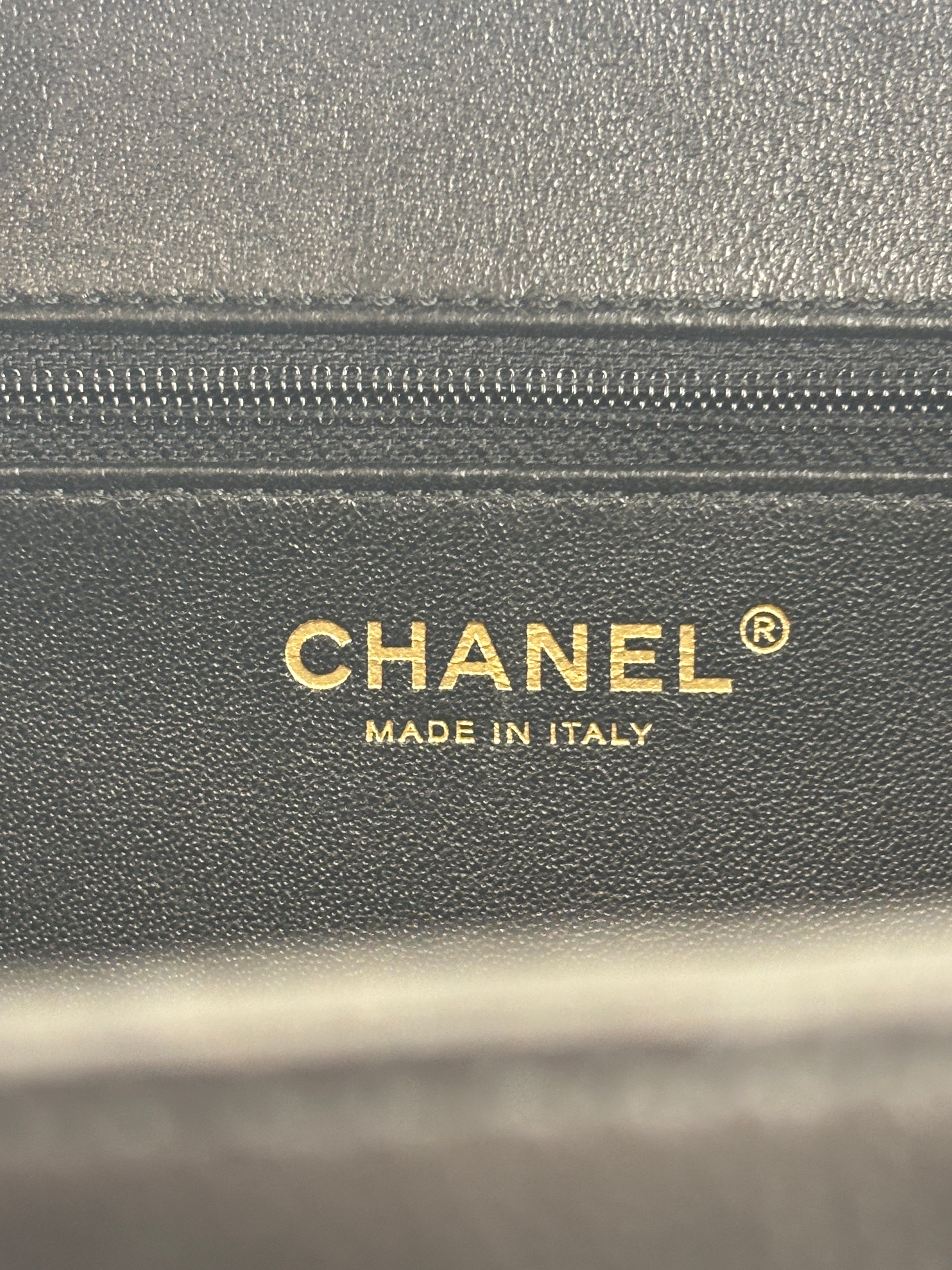 CC Filigree Vanity Case in Beige/Black Caviar Leather AGHW