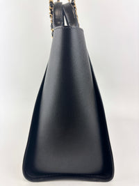 Small Deauville Tote in Black Studded Caviar Leather