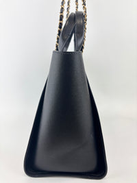 Small Deauville Tote in Black Studded Caviar Leather
