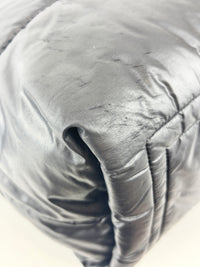 Nylon Shopper Tote in Black/Burgundy