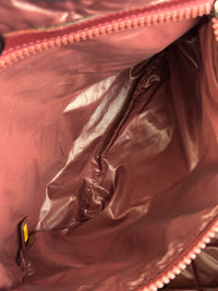 Nylon Shopper Tote in Black/Burgundy