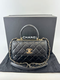 Mini Trendy CC Black Quilted Lambskin Leather *Microchipped*