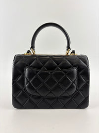 Mini Trendy CC Black Quilted Lambskin Leather *Microchipped*