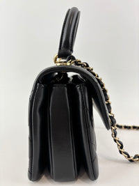 Mini Trendy CC Black Quilted Lambskin Leather *Microchipped*