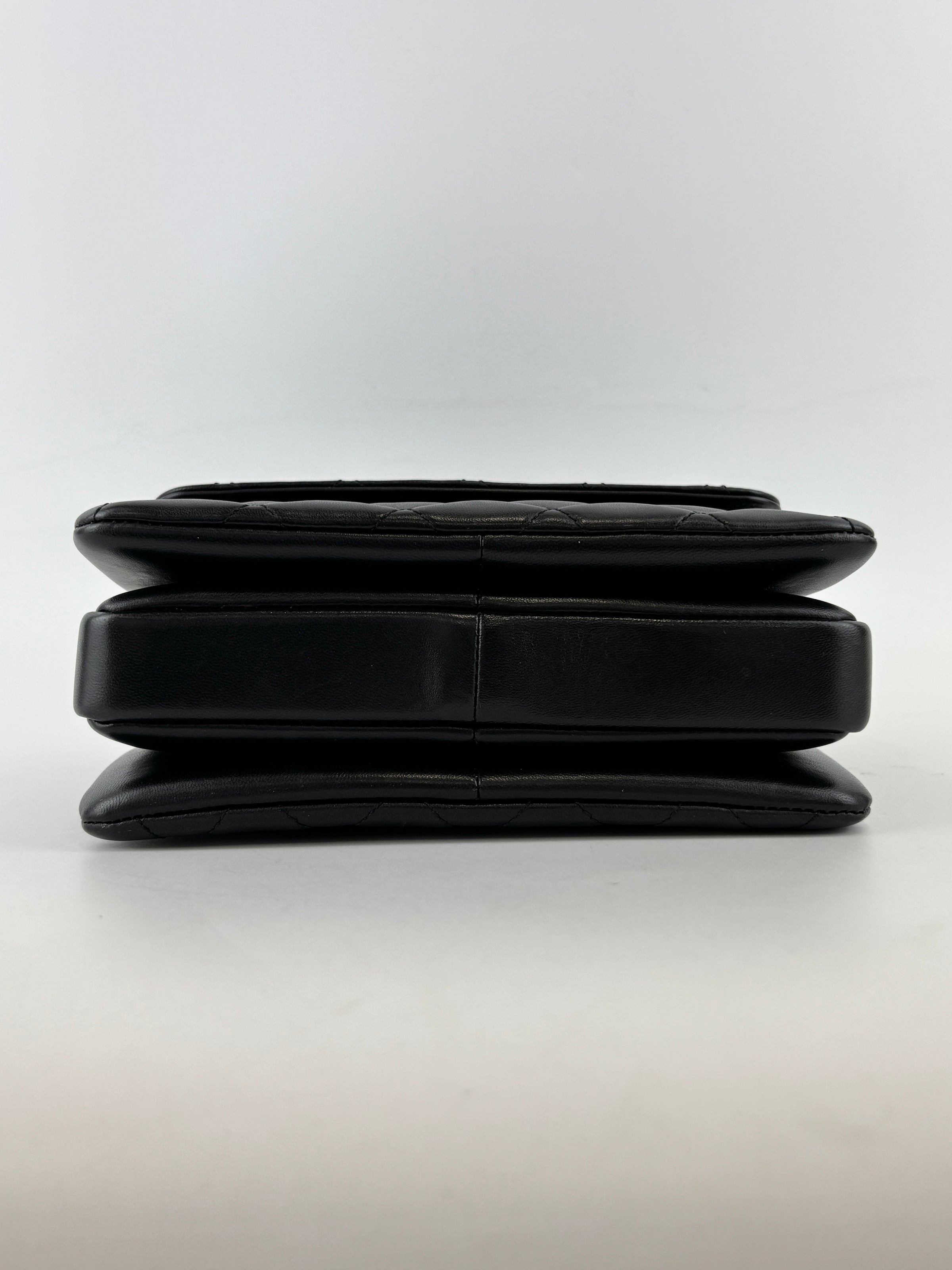 Mini Trendy CC Black Quilted Lambskin Leather *Microchipped*