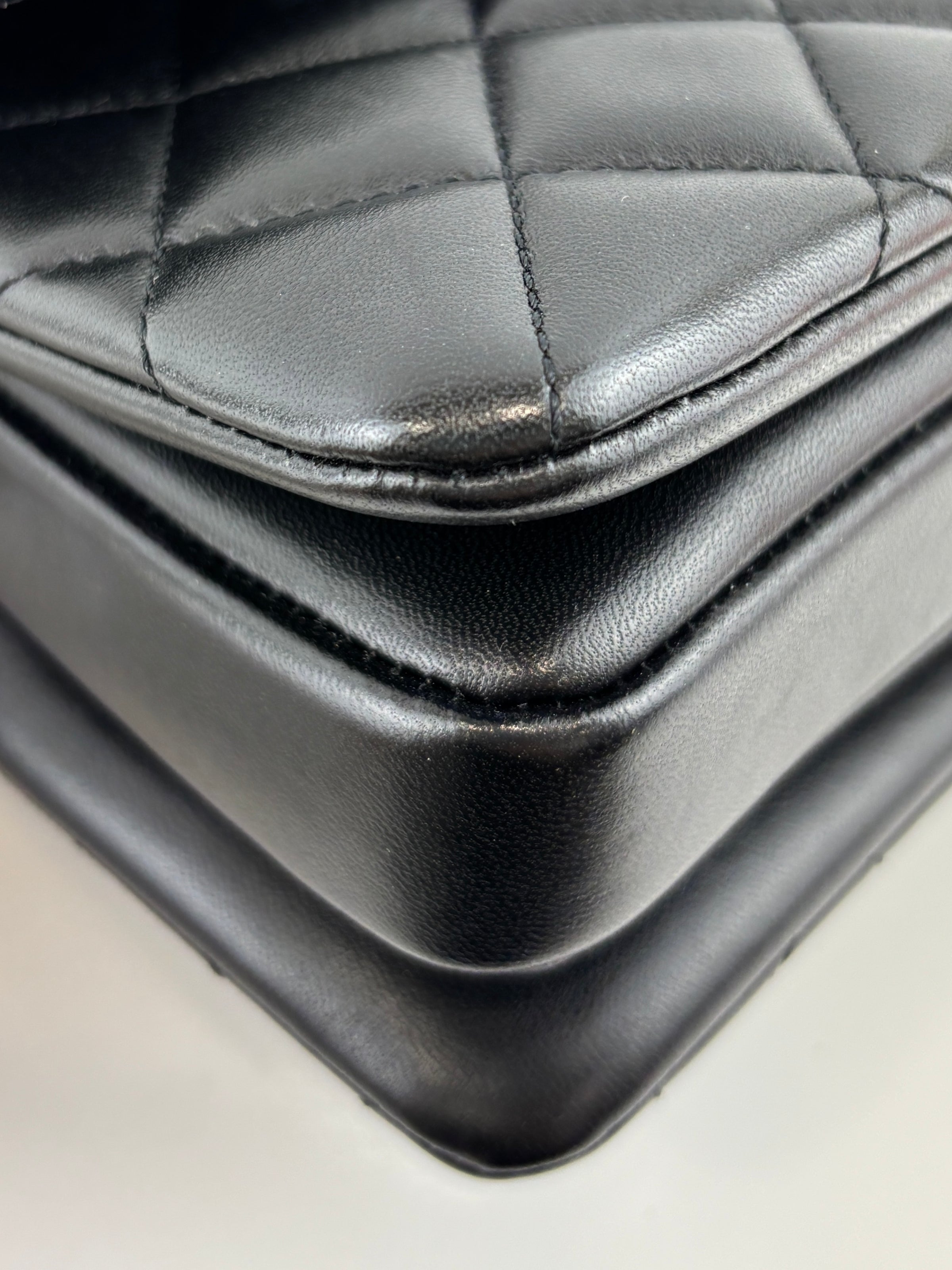 Mini Trendy CC Black Quilted Lambskin Leather *Microchipped*