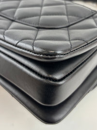 Mini Trendy CC Black Quilted Lambskin Leather *Microchipped*
