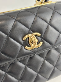 Mini Trendy CC Black Quilted Lambskin Leather *Microchipped*