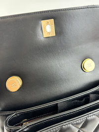 Mini Trendy CC Black Quilted Lambskin Leather *Microchipped*