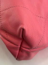 AS3260 22 Drawstring Rainbow Hardware Shiny Calfskin Quilted Pink