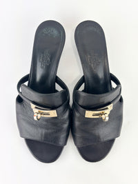 Candy Sandal in Chevre Leather Noir Size 36