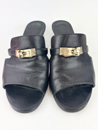 Candy Sandal in Chevre Leather Noir Size 36