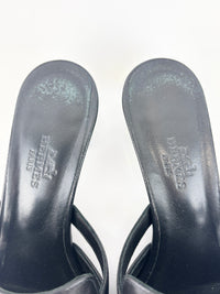 Candy Sandal in Chevre Leather Noir Size 36