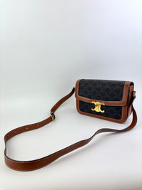 Medium Triomphe Canvas Calfskin Tan Bag