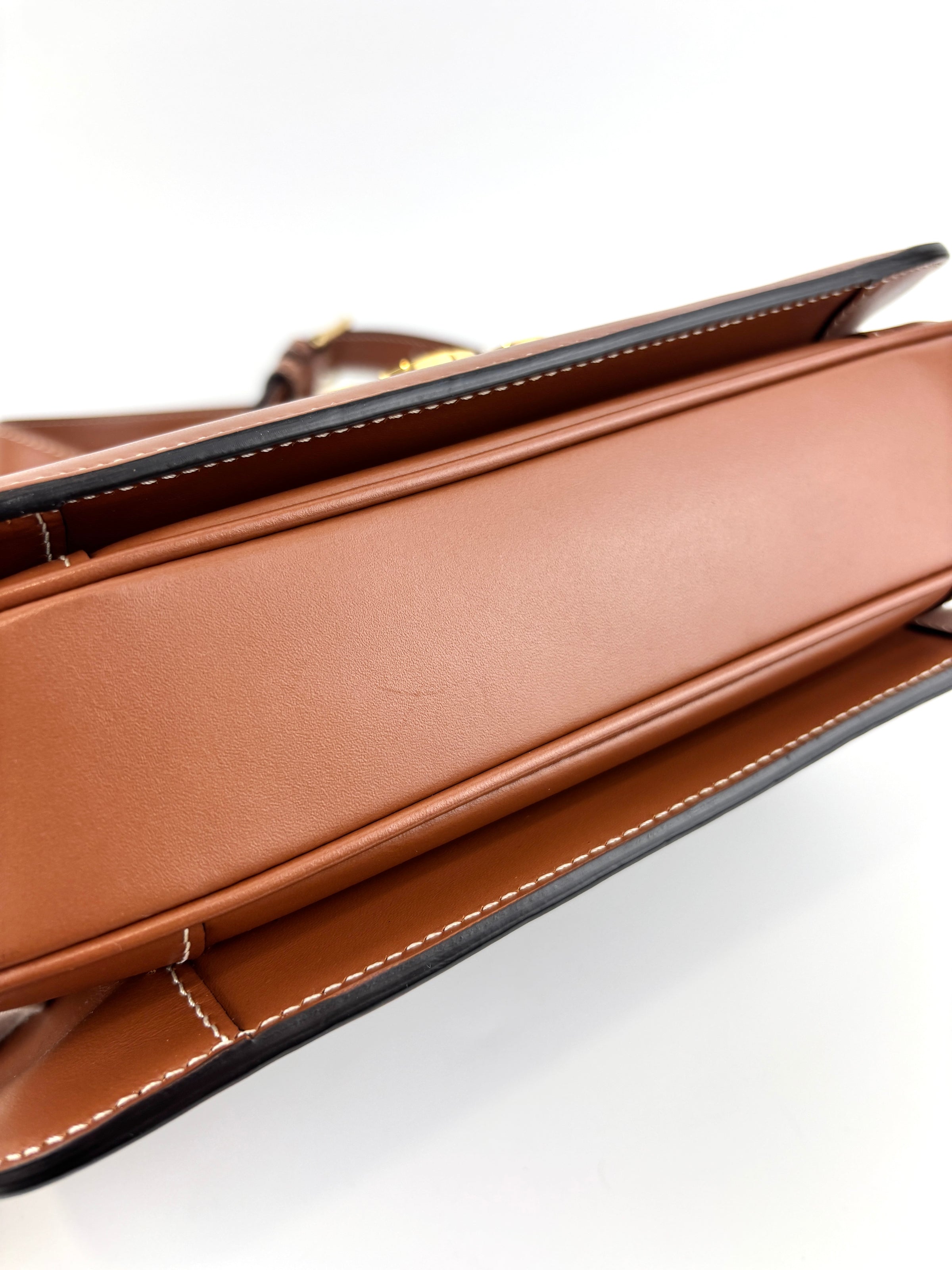 Medium Triomphe Canvas Calfskin Tan Bag