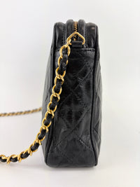 Vintage Black Quilted Lambskin Tassel Camera Bag 24K GHW