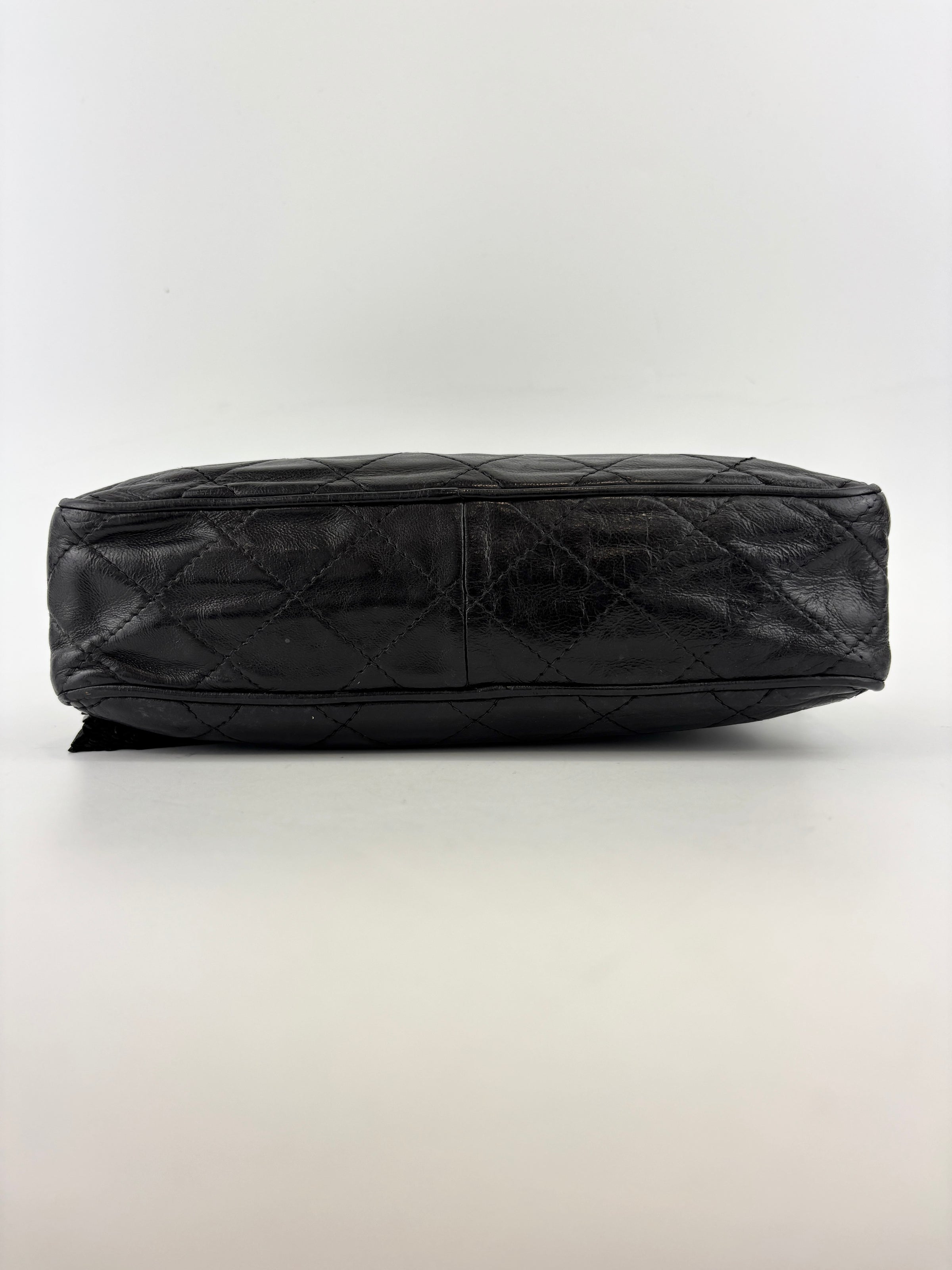 Vintage Black Quilted Lambskin Tassel Camera Bag 24K GHW