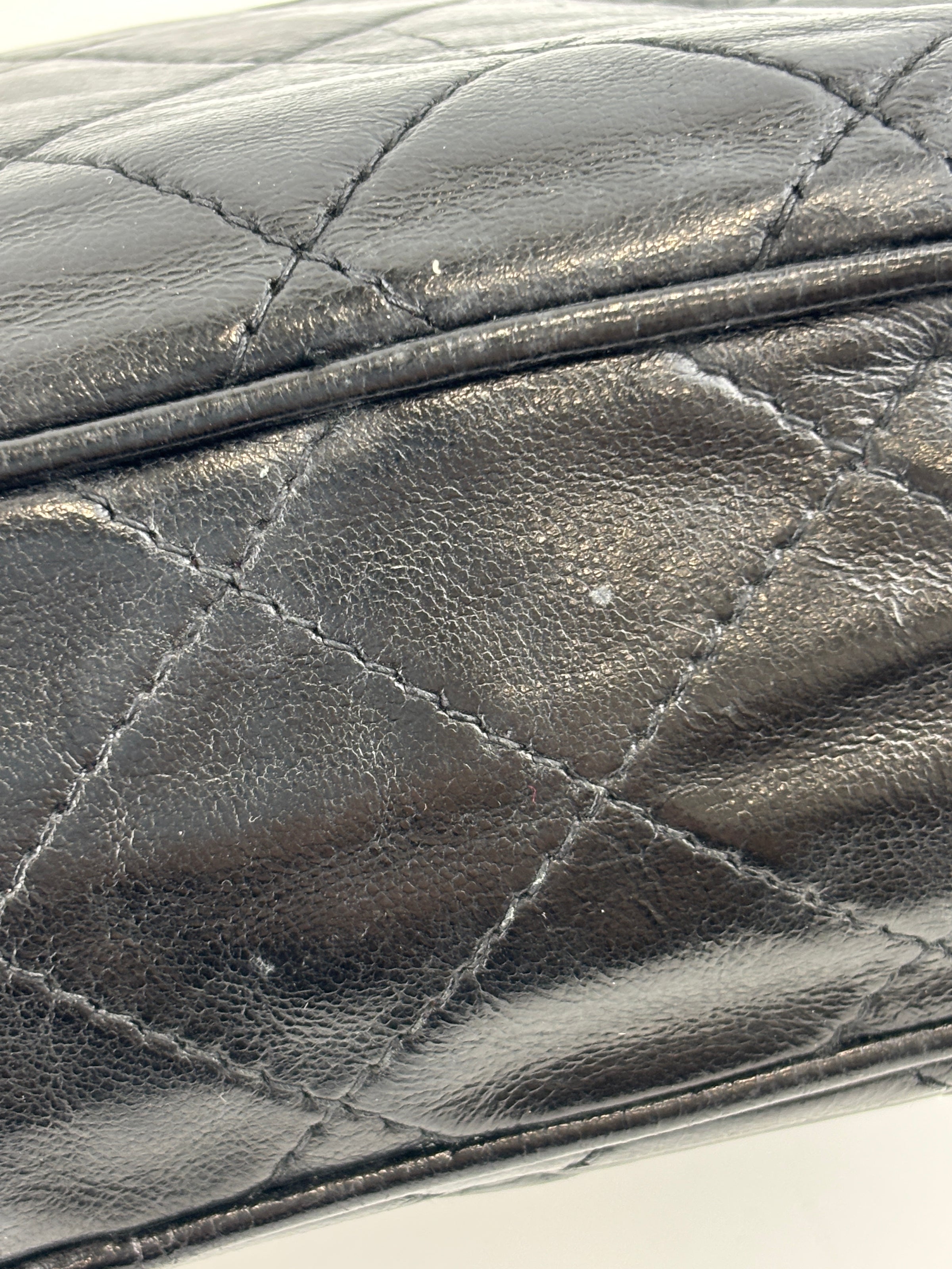 Vintage Black Quilted Lambskin Tassel Camera Bag 24K GHW