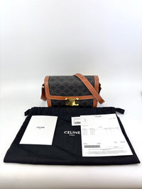 Medium Triomphe Canvas Calfskin Tan Bag