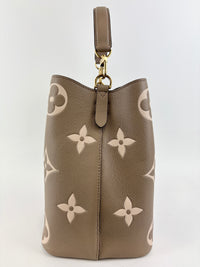 NeoNoe MM Bicolor Monogram Empreinte Leather in Tourterelle / Creme (RFID)