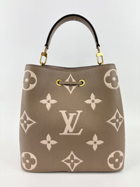 NeoNoe MM Bicolor Monogram Empreinte Leather in Tourterelle / Creme (RFID)