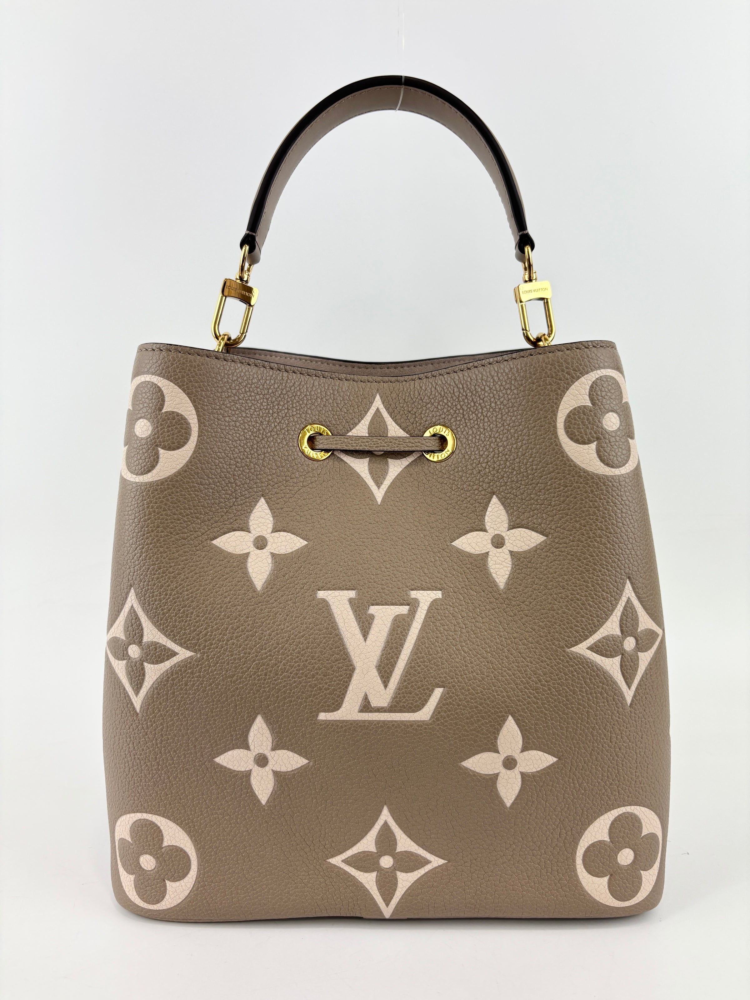 NeoNoe MM Bicolor Monogram Empreinte Leather in Tourterelle / Creme (RFID)