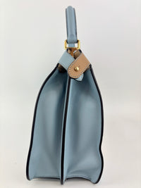 Multicolor Leather and Suede Medium Girl Inlay Peekaboo ISeeU Top Handle Bag
