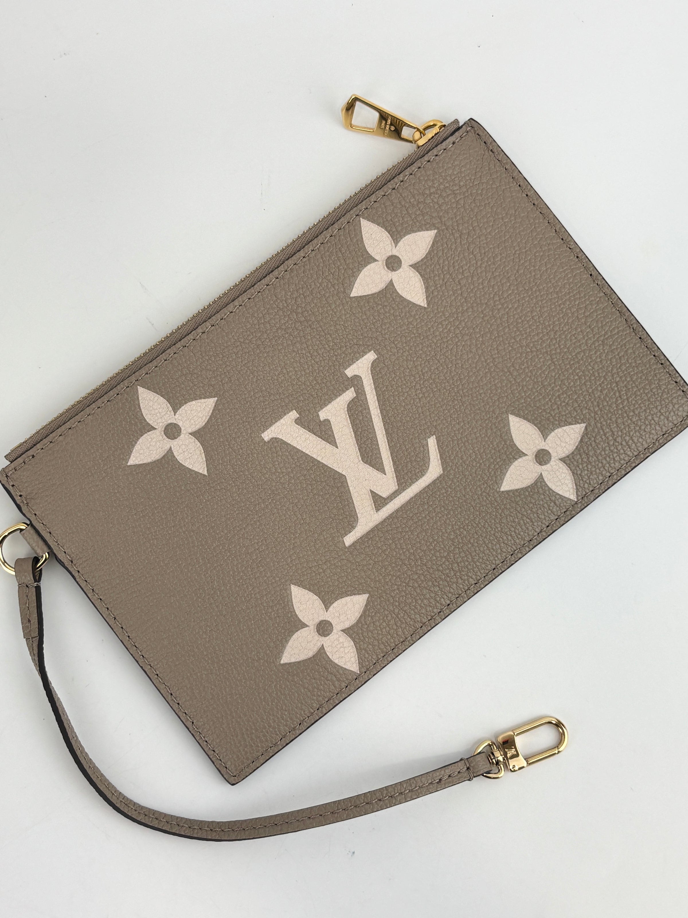 NeoNoe MM Bicolor Monogram Empreinte Leather in Tourterelle / Creme (RFID)