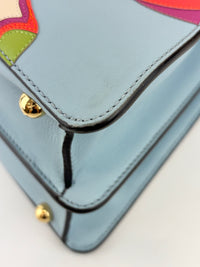 Multicolor Leather and Suede Medium Girl Inlay Peekaboo ISeeU Top Handle Bag