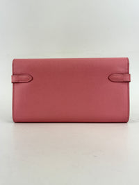 Kelly Long Wallet Epsom Calf Leather Rose Confetti Pink GHW
