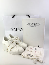 Rockstud Untitled Leather Platform Sneakers Size EU 40