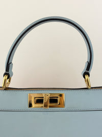 Multicolor Leather and Suede Medium Girl Inlay Peekaboo ISeeU Top Handle Bag