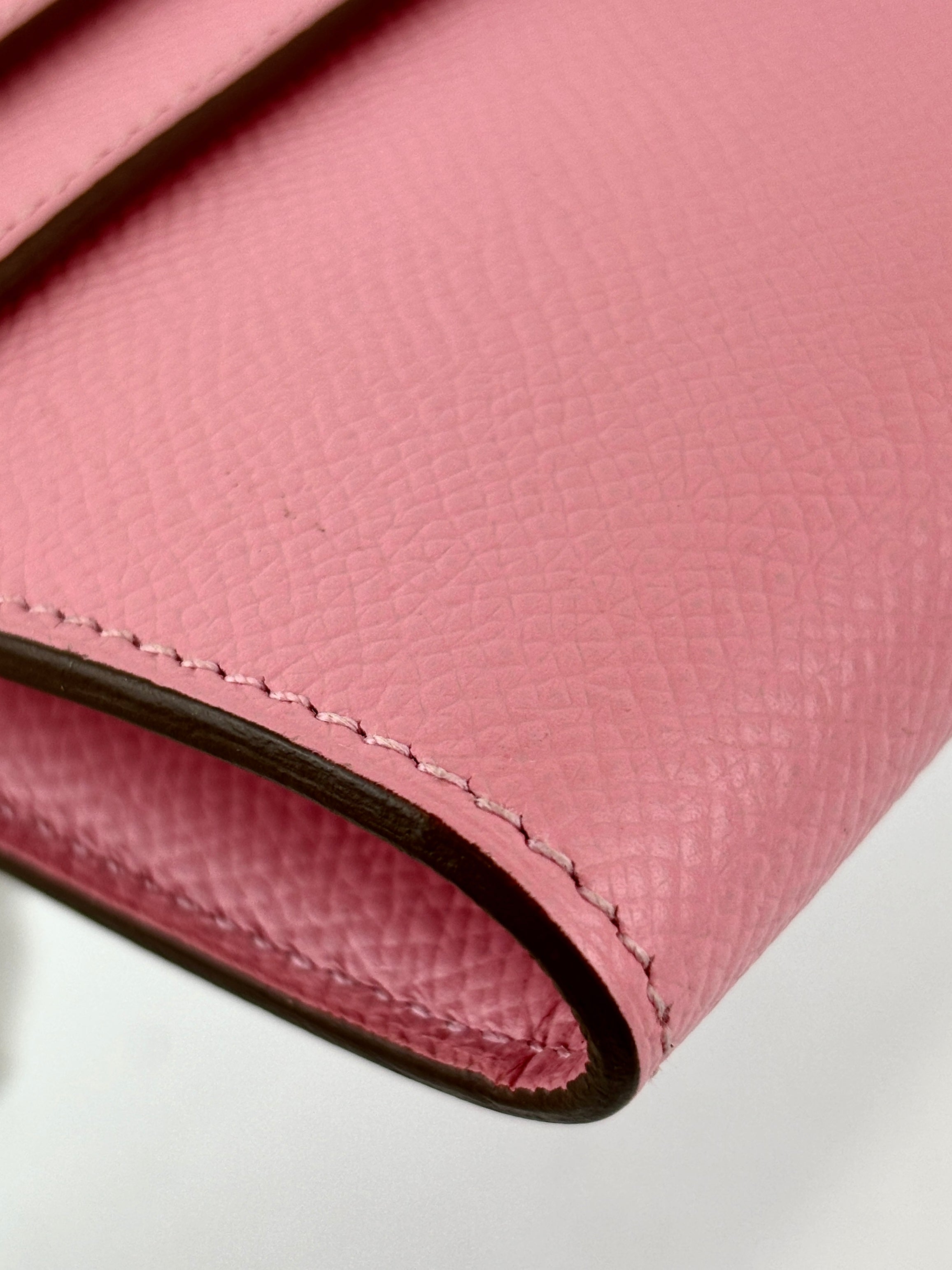 Kelly Long Wallet Epsom Calf Leather Rose Confetti Pink GHW