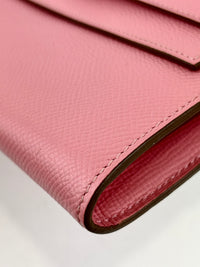 Kelly Long Wallet Epsom Calf Leather Rose Confetti Pink GHW