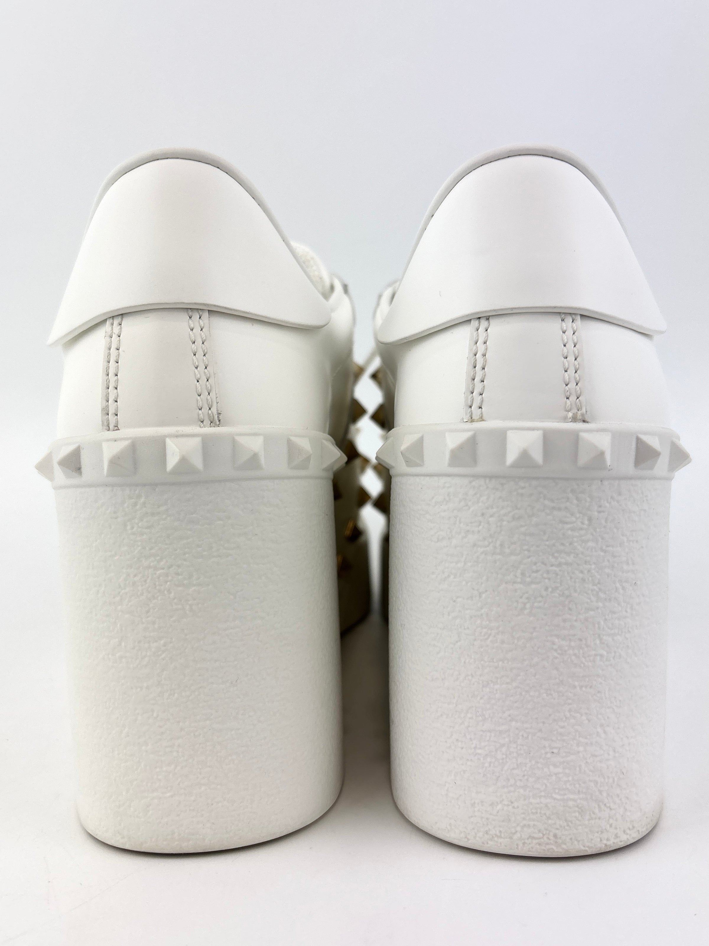 Rockstud Untitled Leather Platform Sneakers Size EU 40